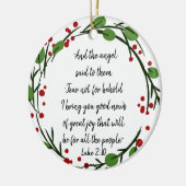 Christelijke kerstscripts keramisch ornament (Links)