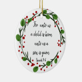 Christelijke kerstscripts keramisch ornament (Rechts)