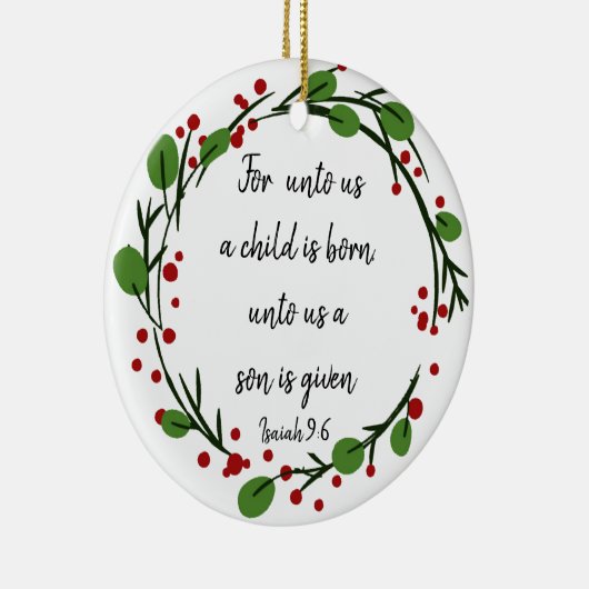 Christelijke kerstscripts keramisch ornament (Rechts)