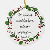 Christelijke kerstscripts keramisch ornament (Voorkant)