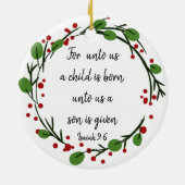 Christelijke kerstscripts keramisch ornament (Achterkant)