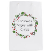 Christelijke kerstscripts medium cadeauzakje (Voorkant)