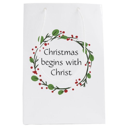 Christelijke kerstscripts medium cadeauzakje (Voorkant)