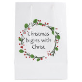 Christelijke kerstscripts medium cadeauzakje (Achterkant)