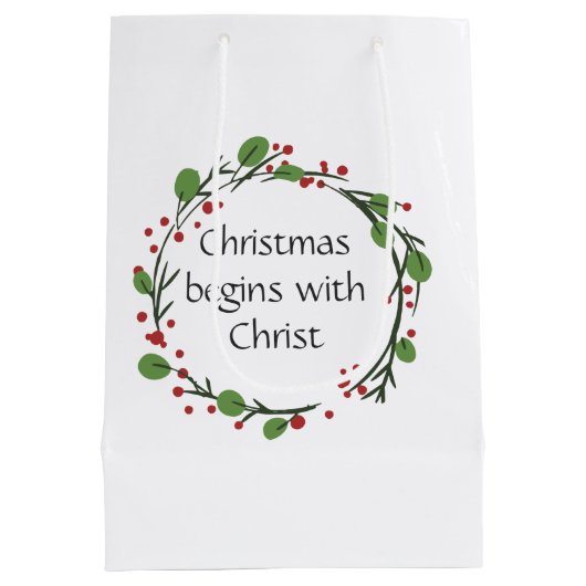 Christelijke kerstscripts medium cadeauzakje (Achterkant)