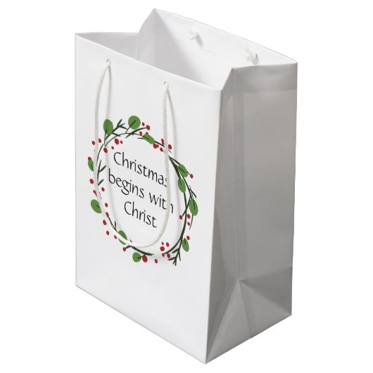 Christelijke kerstscripts medium cadeauzakje (Achterkant Gekanteld)