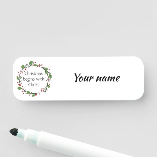 Christelijke kerstscripts naamplaatje (In situ)