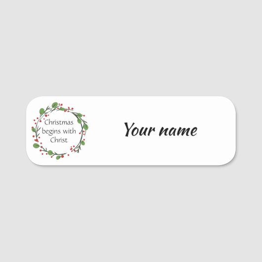 Christelijke kerstscripts naamplaatje (Voorkant)