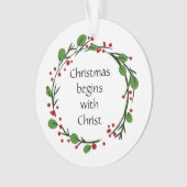 Christelijke kerstscripts ornament (voorkant)