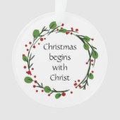 Christelijke kerstscripts ornament (voorkant)