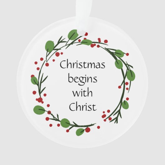 Christelijke kerstscripts ornament (voorkant)