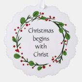 Christelijke kerstscripts ornament kaart (Achterkant)