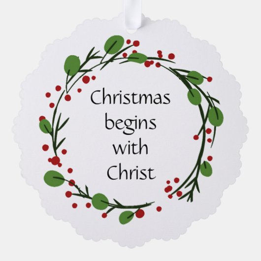 Christelijke kerstscripts ornament kaart (Achterkant)