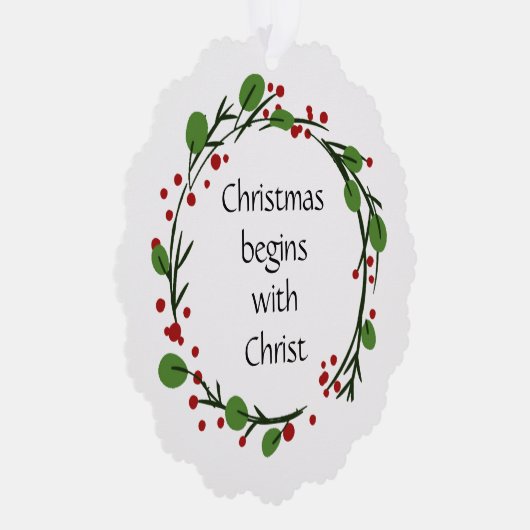 Christelijke kerstscripts ornament kaart (Rechts)