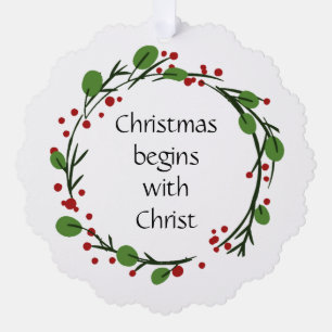 Christelijke kerstscripts ornament kaart