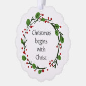 Christelijke kerstscripts ornament kaart (Links)