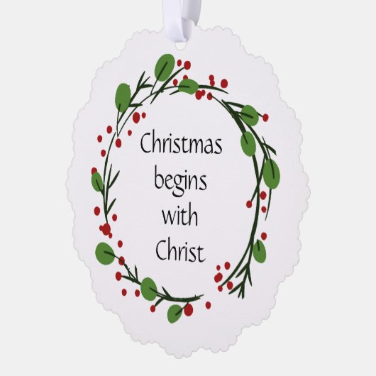 Christelijke kerstscripts ornament kaart (Links)
