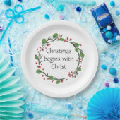 Christelijke kerstscripts papieren bordje (Feest)