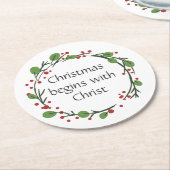 Christelijke kerstscripts ronde kartonnen onderzetter (Gebogen)