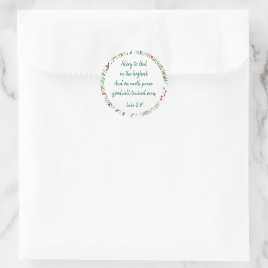 Christelijke kerstscripts ronde sticker (Tas)