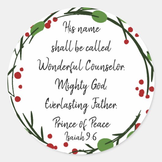 Christelijke kerstscripts ronde sticker (Voorkant)