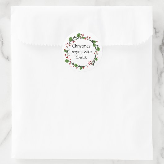 Christelijke kerstscripts ronde sticker (Tas)