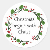 Christelijke kerstscripts ronde sticker (Voorkant)