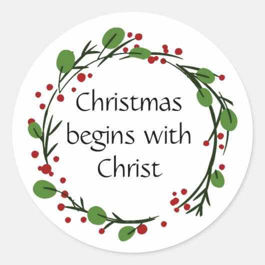 Christelijke kerstscripts ronde sticker (Voorkant)
