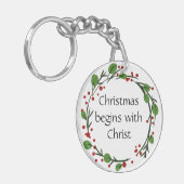 Christelijke kerstscripts sleutelhanger (Voorkant Links)