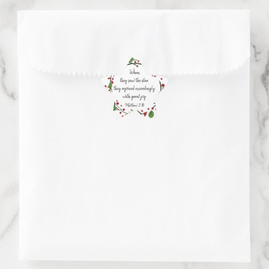 Christelijke kerstscripts ster sticker (Tas)