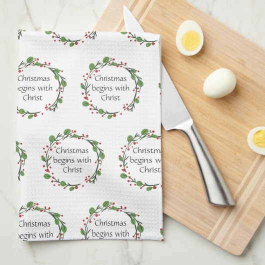 Christelijke kerstscripts theedoek (Quarter Fold)