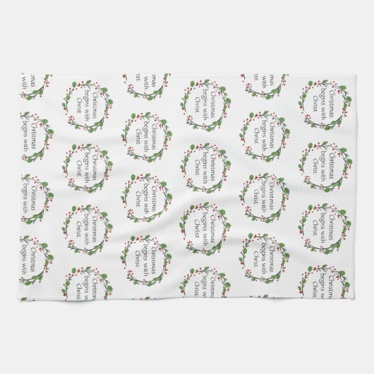 Christelijke kerstscripts theedoek (Horizontaal)