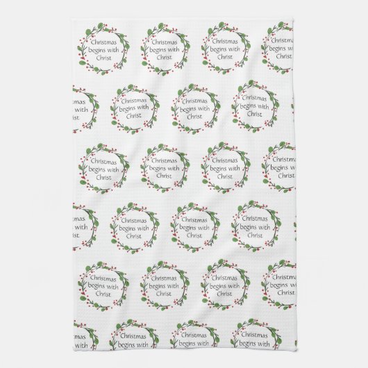 Christelijke kerstscripts theedoek (Verticaal)