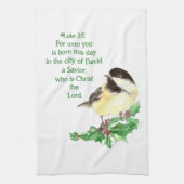 Christelijke kerstscripts theedoek (Verticaal)