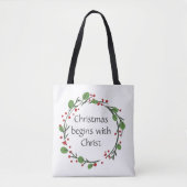 Christelijke kerstscripts tote bag (Voorkant)