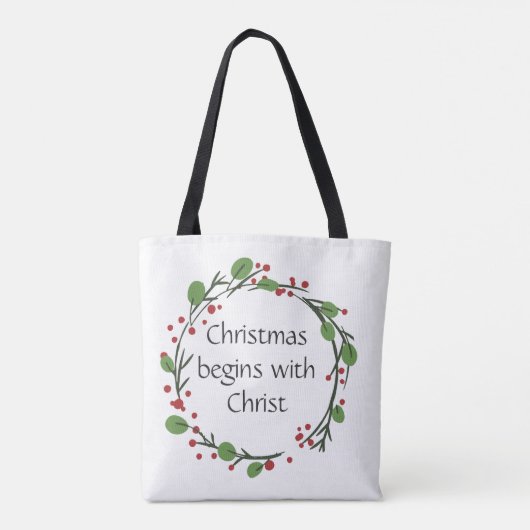 Christelijke kerstscripts tote bag (Achterkant)