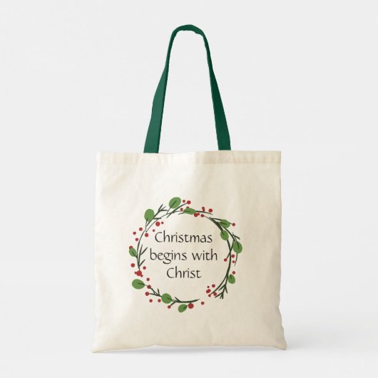 Christelijke kerstscripts tote bag (Achterkant)