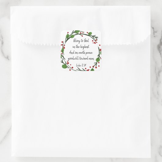 Christelijke kerstscripts vierkante sticker (Tas)