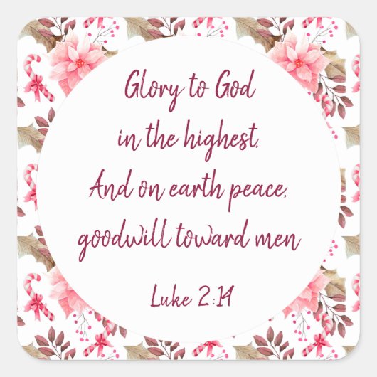 Christelijke kerstscripts vierkante sticker (Voorkant)