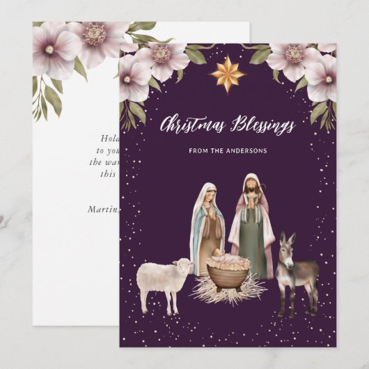 Christelijke kerststal Baby Jesus Christmas Kaart (Voorkant / Achterkant)