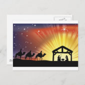 Christelijke kerststal feestdagenkaart (Voorkant / Achterkant)