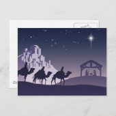 Christelijke kerststal feestdagenkaart (Voorkant / Achterkant)