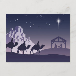 Christelijke kerststal feestdagenkaart