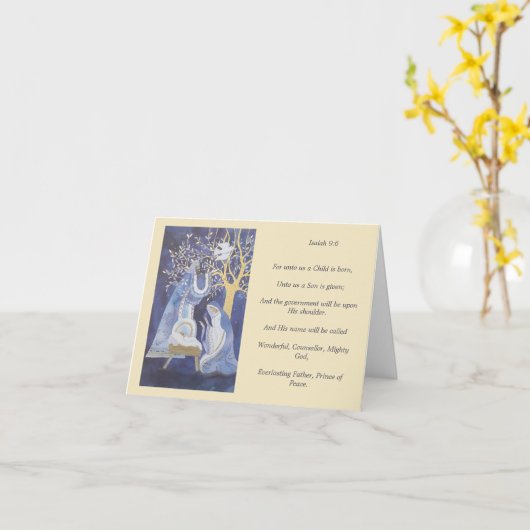 Christelijke kerststal kaart (Gele Bloem)