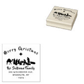 Christelijke kerststal kerst retour adres rubberstempel (Gestempeld)