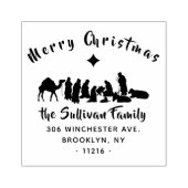 Christelijke kerststal kerst retour adres rubberstempel (Afrduk)