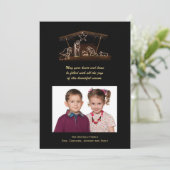 Christelijke kerststal kerstmis foto platte Kaart (Staand voorkant)