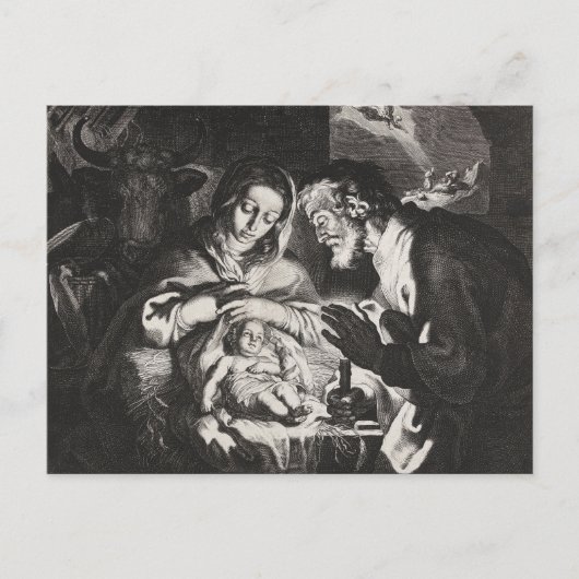 Christelijke kerststal manager feestdagenkaart (Voorkant)