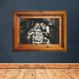 Christelijke kerststal manager poster