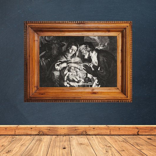 Christelijke kerststal manager poster